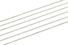 1 Meter - 3.3 Feet 1 Mm Silver Tone Brass Faceted Ball Chain - W69 ( Z030 )