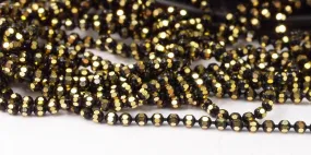 20 M 1.2 Mm Black Gold Brass Faceted Ball Chain  ( Z025 )