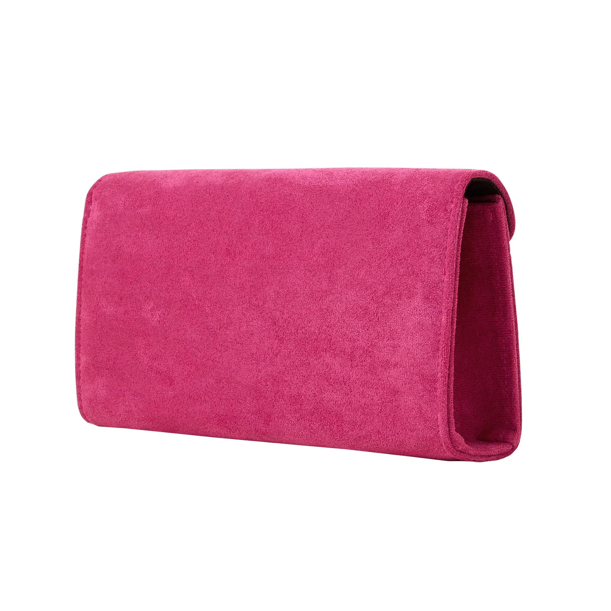 Accessorize London Women's Pink Suedette Box Clutch Bag