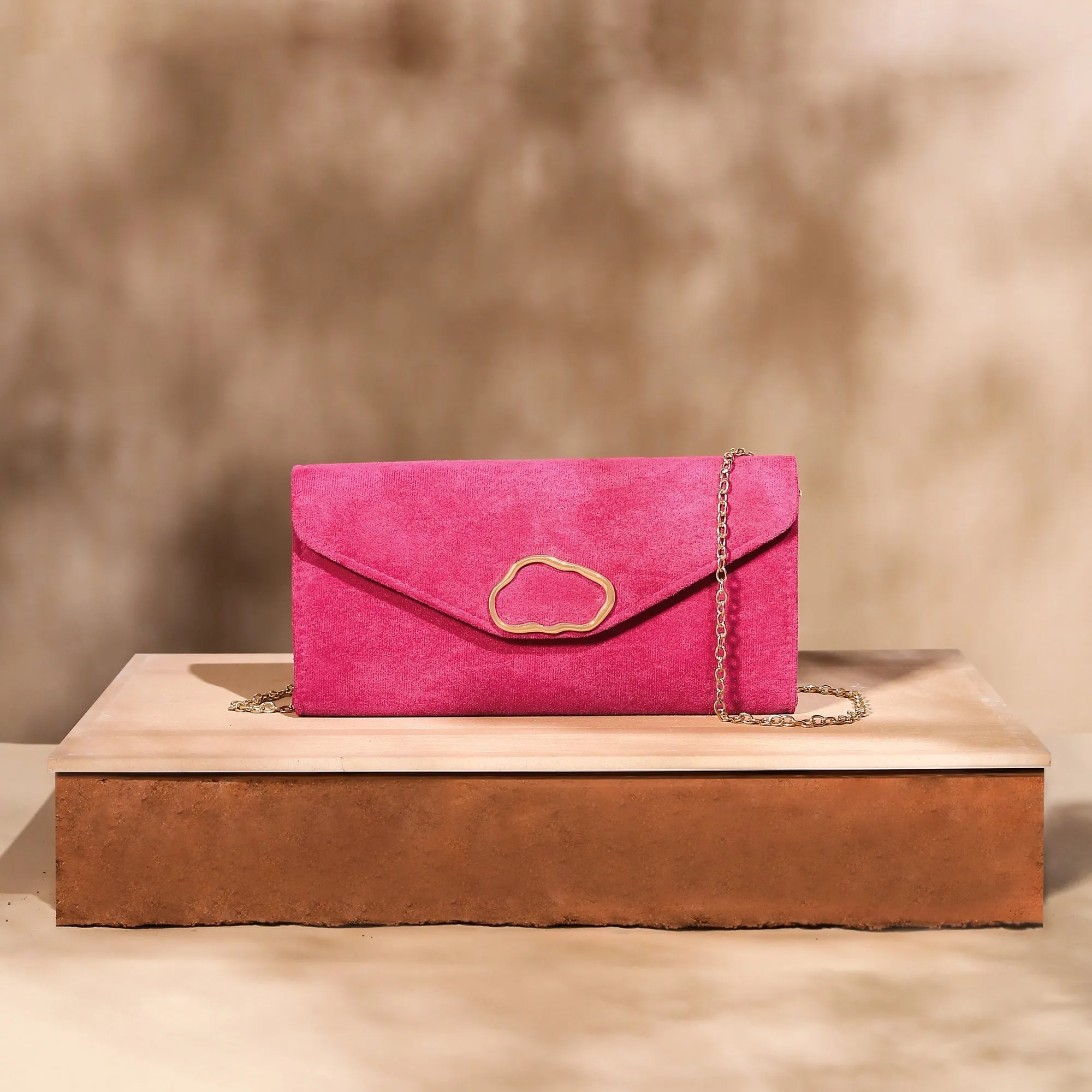 Accessorize London Women's Pink Suedette Box Clutch Bag