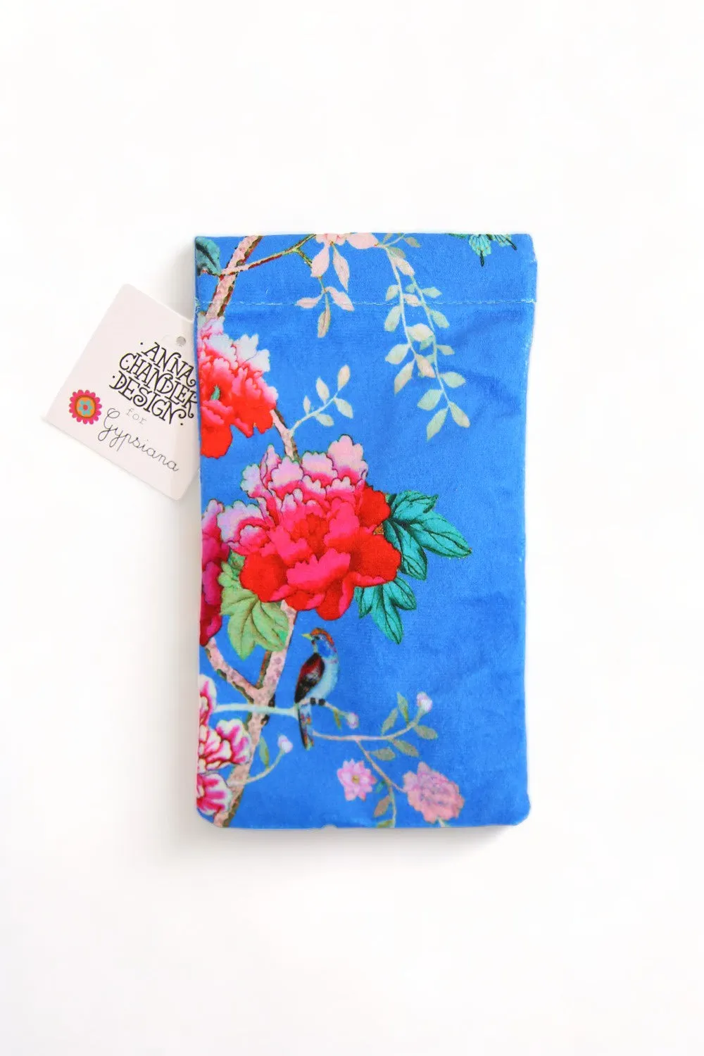 ANNA CHANDLER VELVET GLASSES CASE CORNFLOWER BLUE