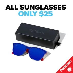 Any Sunglass $25   Free Box, Bag, & Lens Cloth