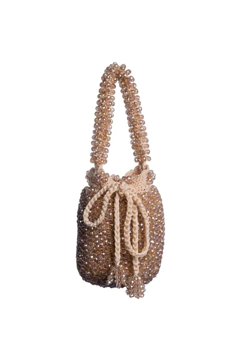 BEIGE HANDMADE PALOMINO BEADED BAG