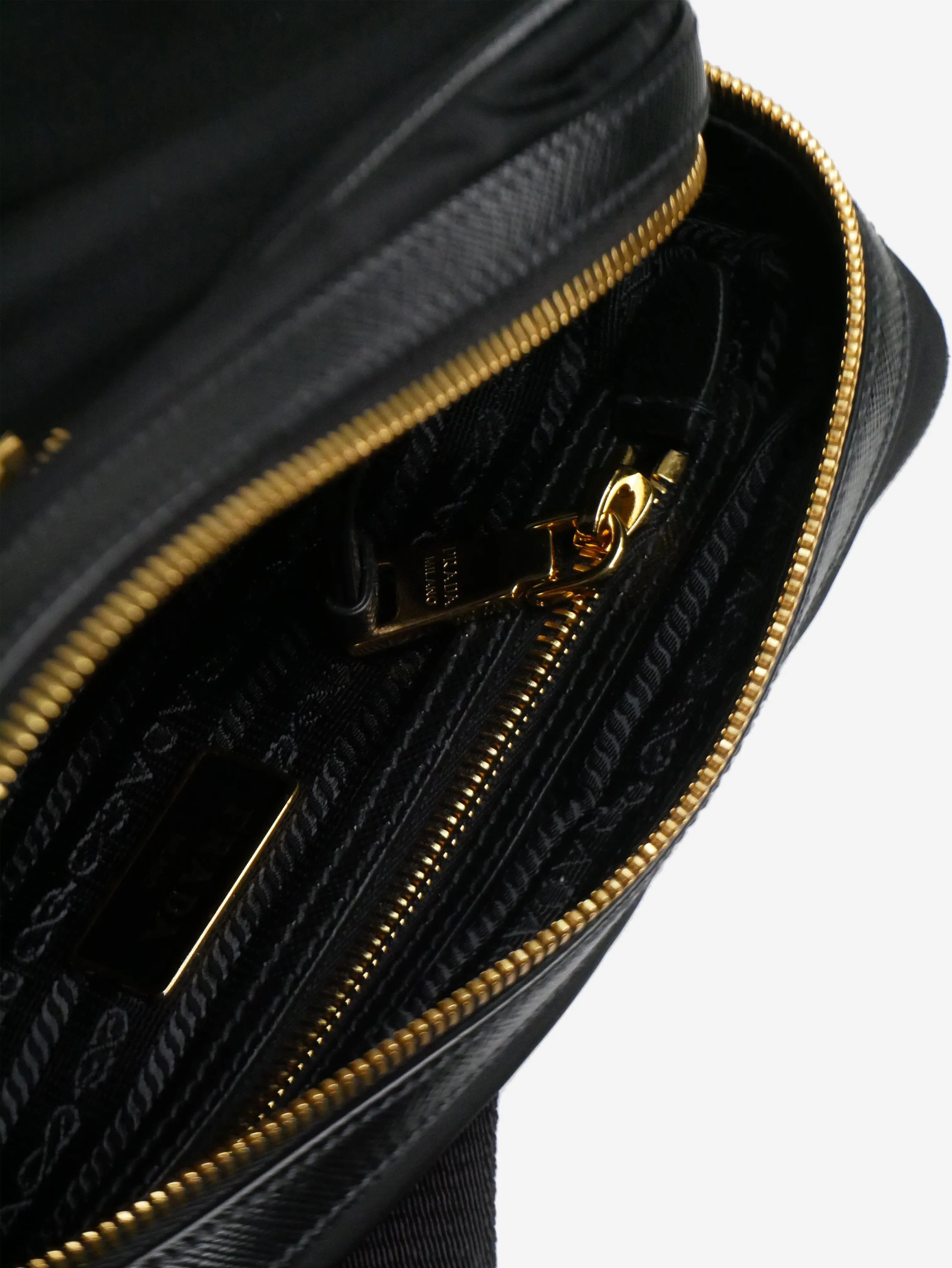 Black Tessuto nylon and leather shoulder bag