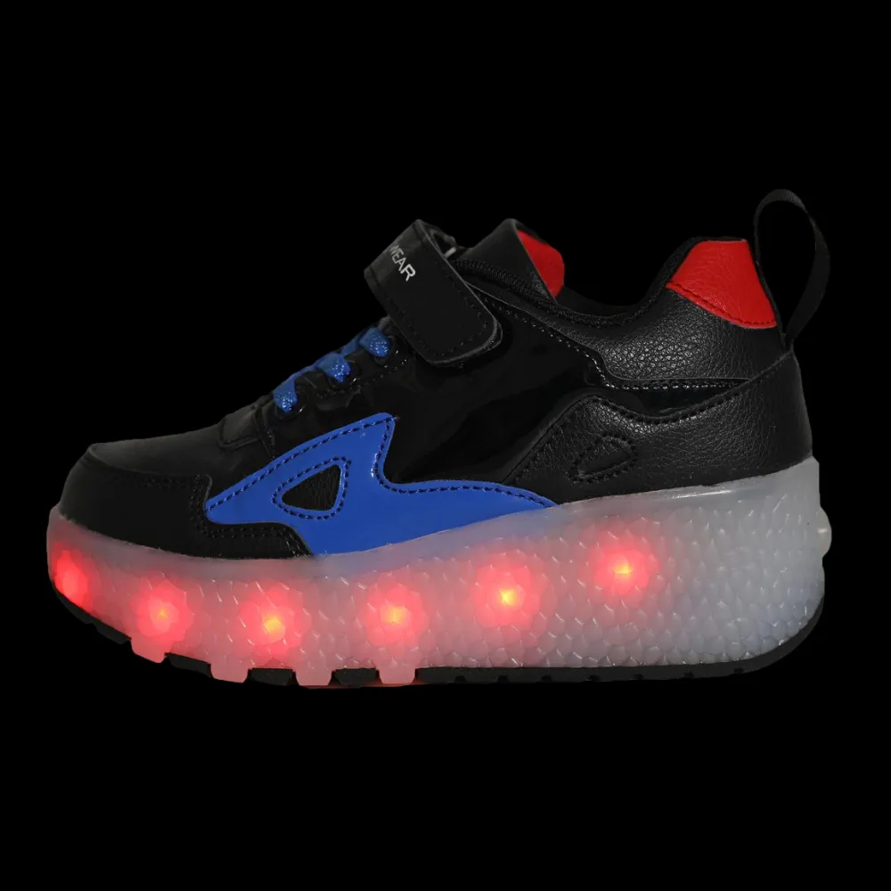 Black/Red Roller Light up Rechargeable Shoes