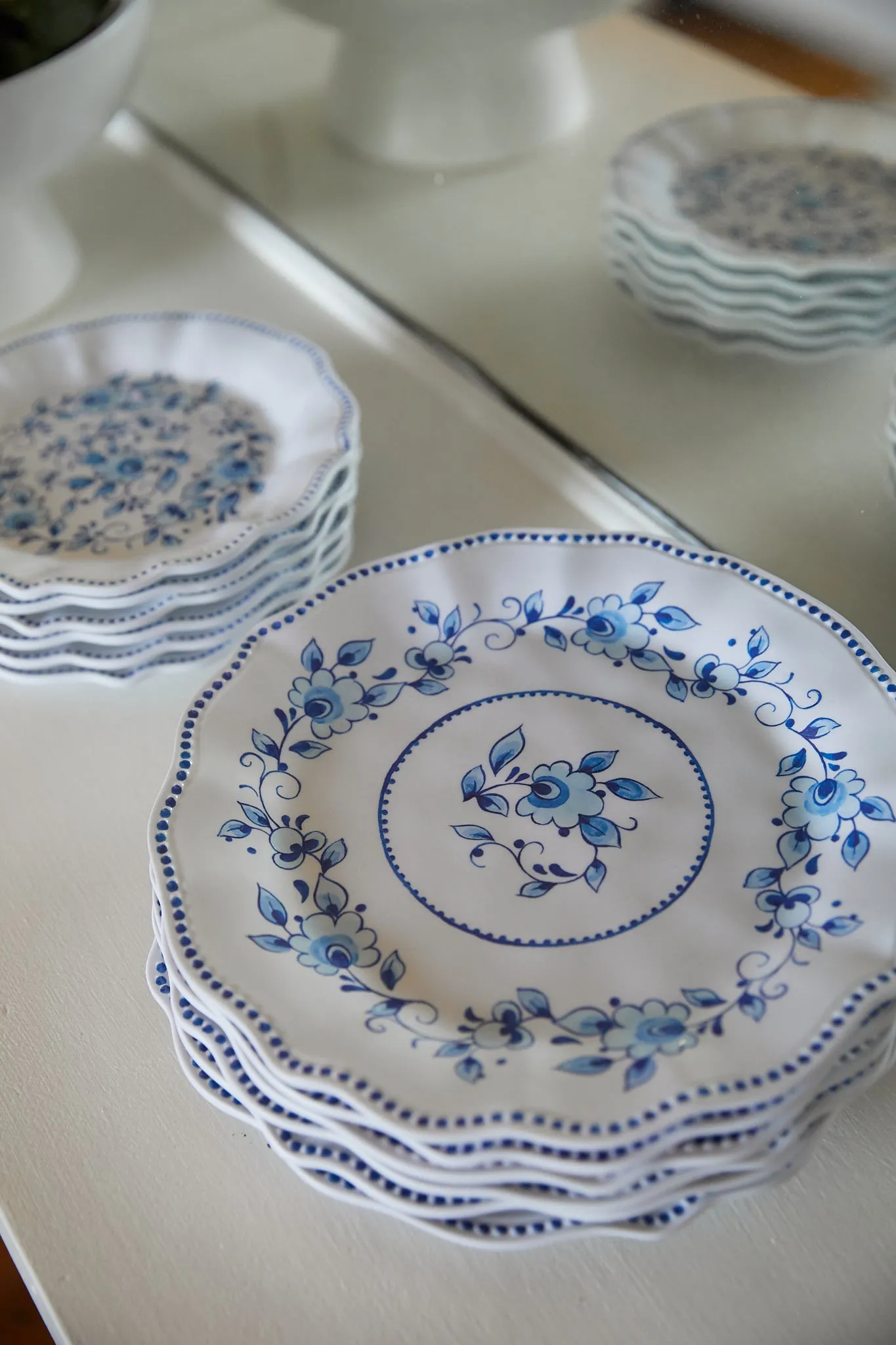 Blue Floral Melamine Plate