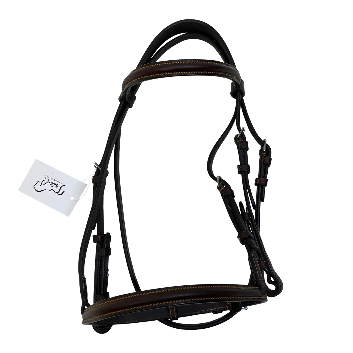 Bobby's English Tack Signature Series Classic Raised Snaffle Bridle in Mahogany - Shetland