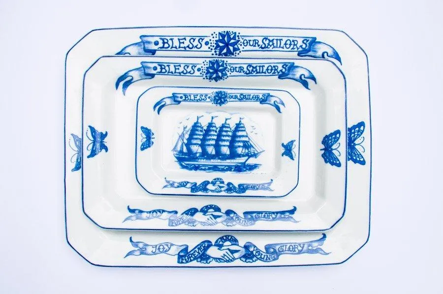 Bless Our Sailors Middle 34cm Platter by Mutti