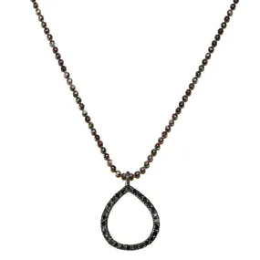 Chloe Necklace Silver Black Diamonds