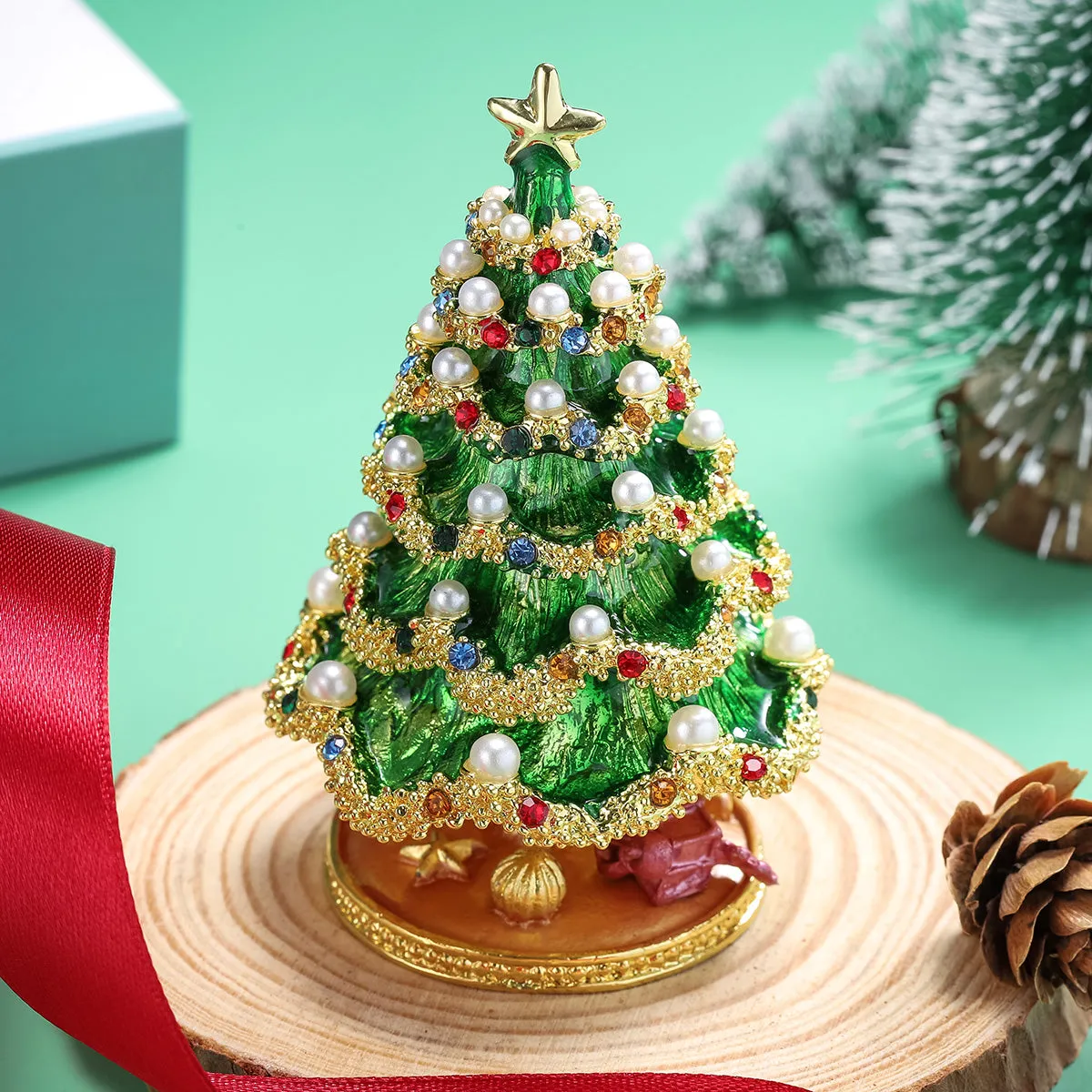 Christmas Tree Jewelry Box