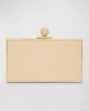 Clara Metallic Leather Box Clutch Bag