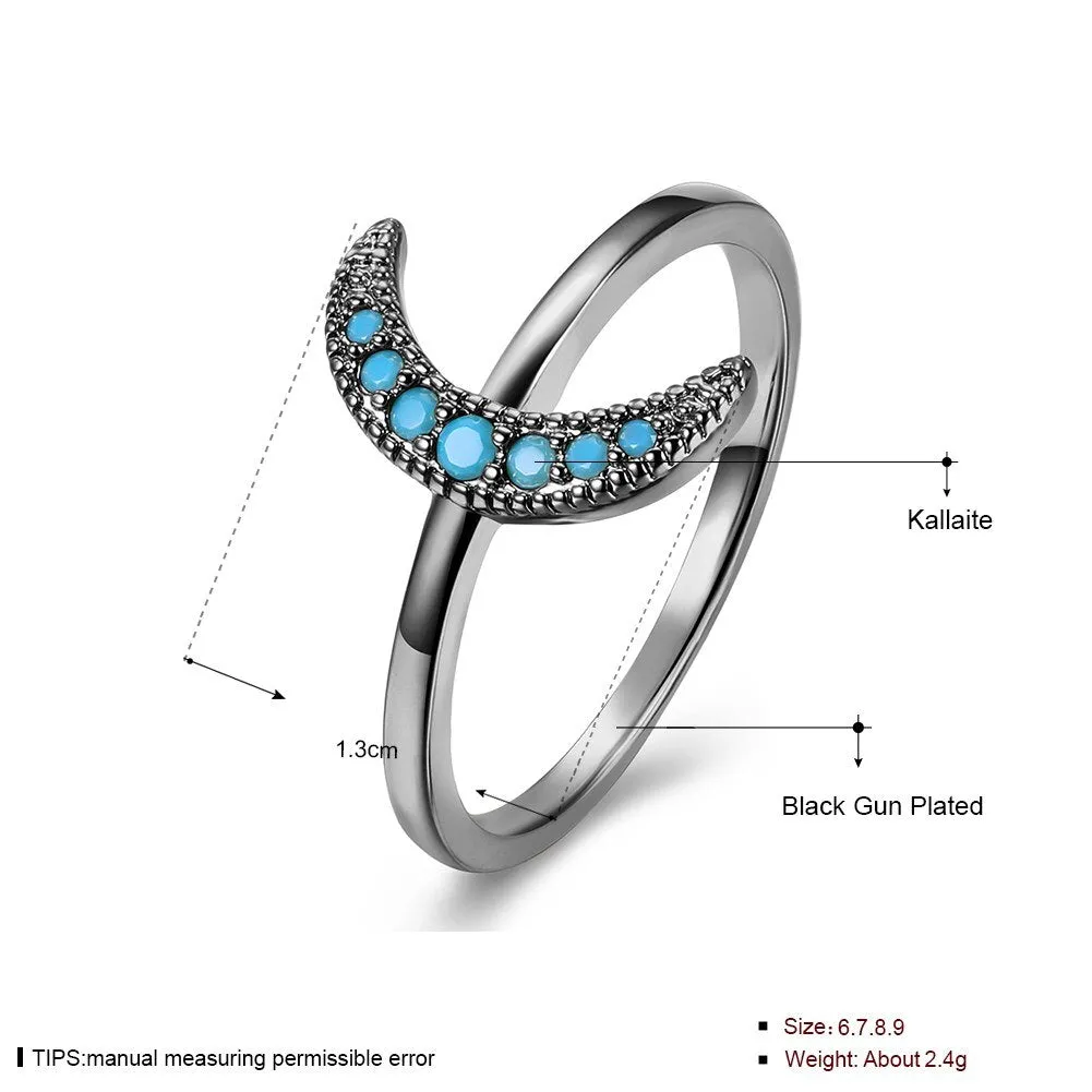 Crescent Moon Natural Stone Ring - 2 Colors