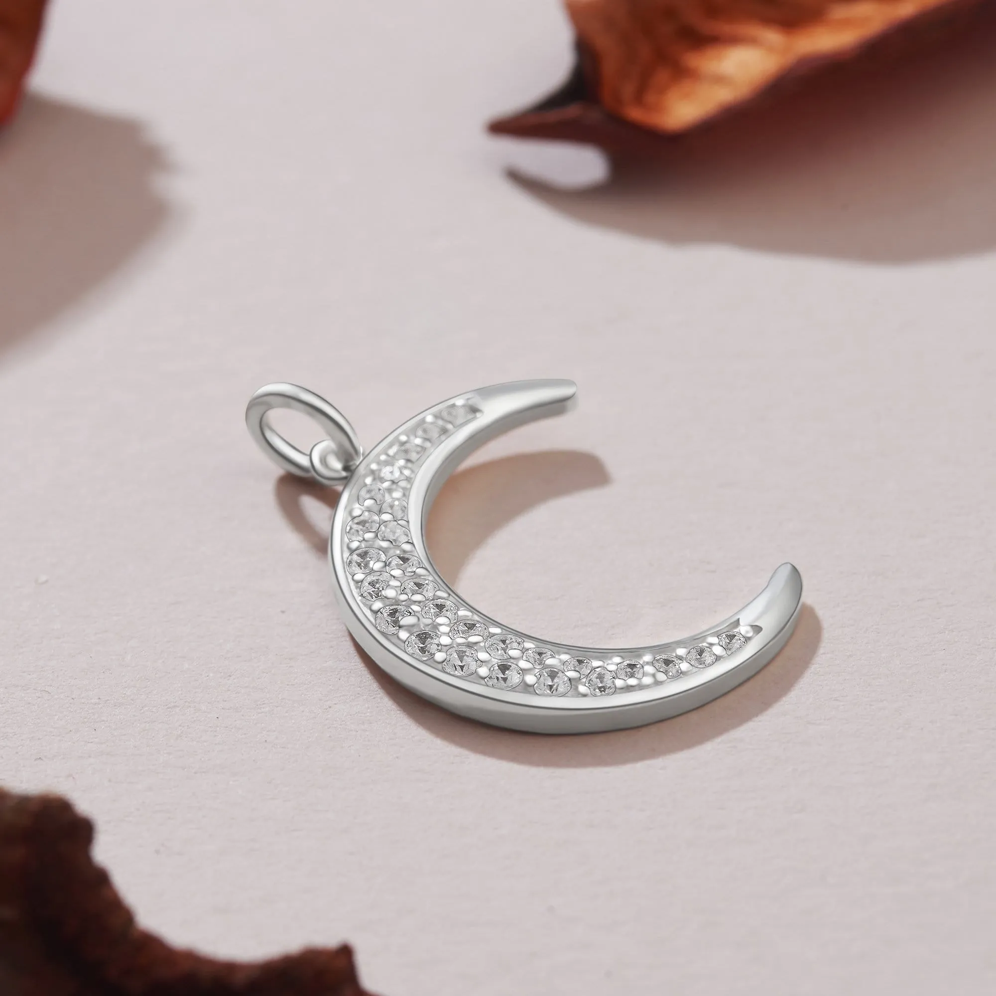 Crescent Moon Pendant Silver