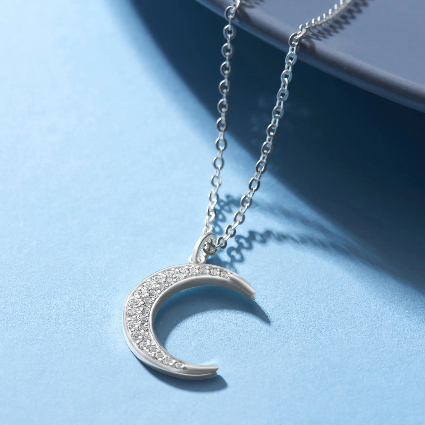 Crescent Moon Pendant Silver