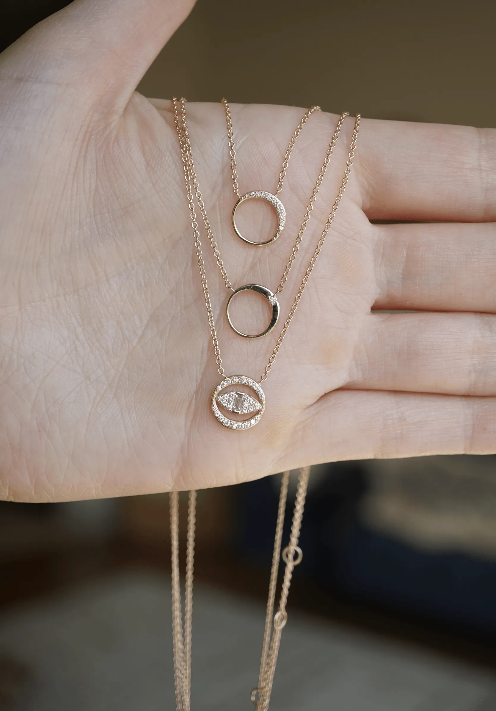 Diamond Crescent Moon Necklace