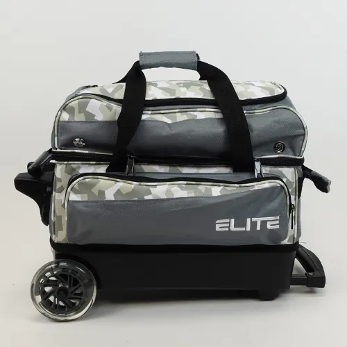 ELITE Deluxe Double Roller Bowling Bag Grey Camo