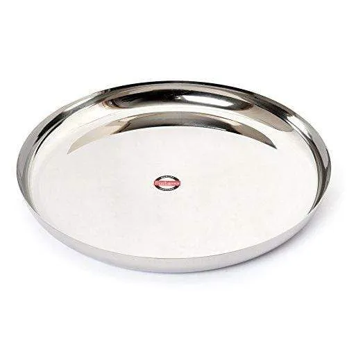 Embassy Brunch Dinner Plate, Size 5, 28.6 cms (Pack of 2, Stainless Steel)