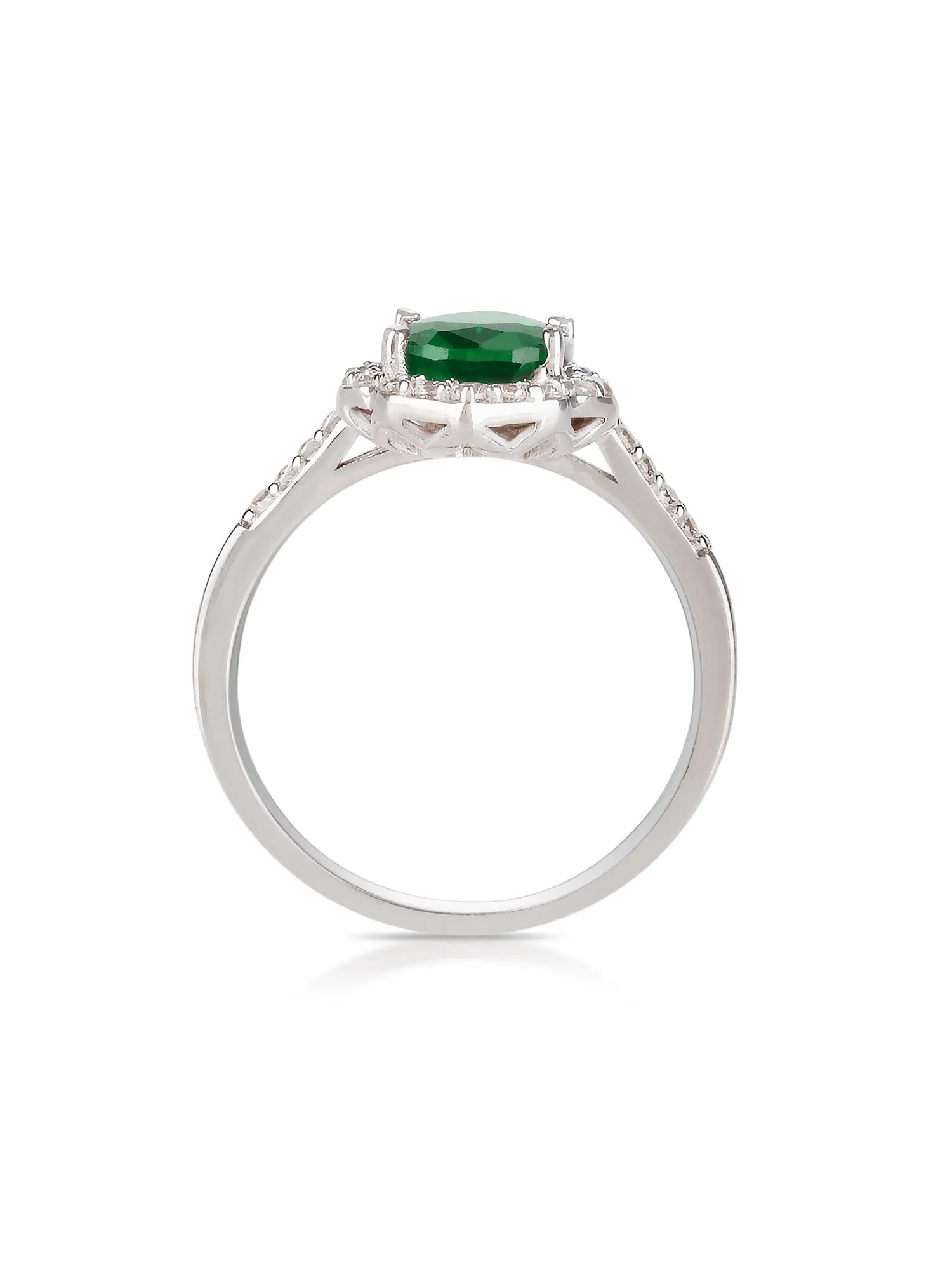 Emerald Pear Shaped Simple Ring