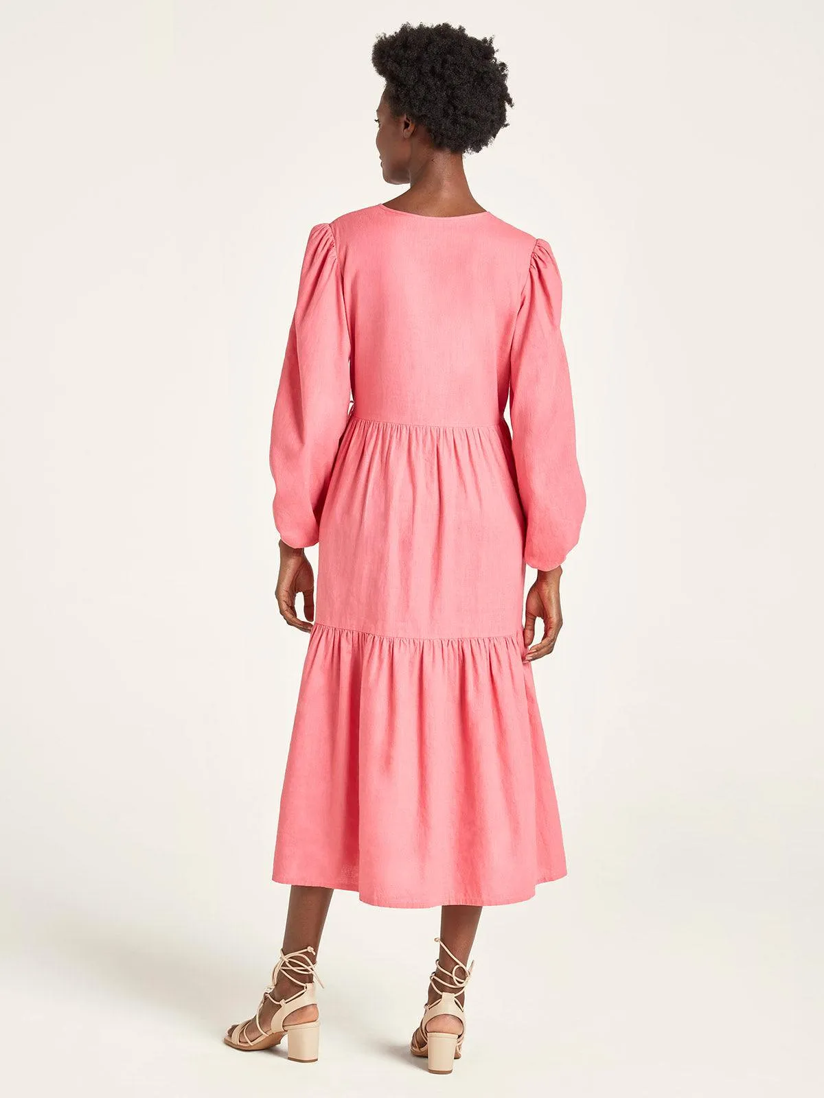 Ervina Hemp & Organic Cotton Midi Dress - Rose Pink