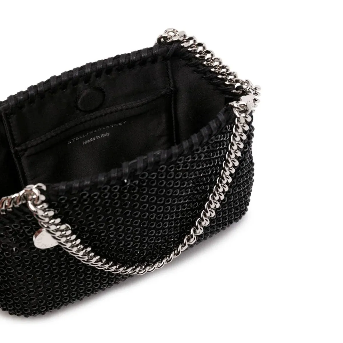 Mini Falabella Black Crystal Mesh Evening Bag