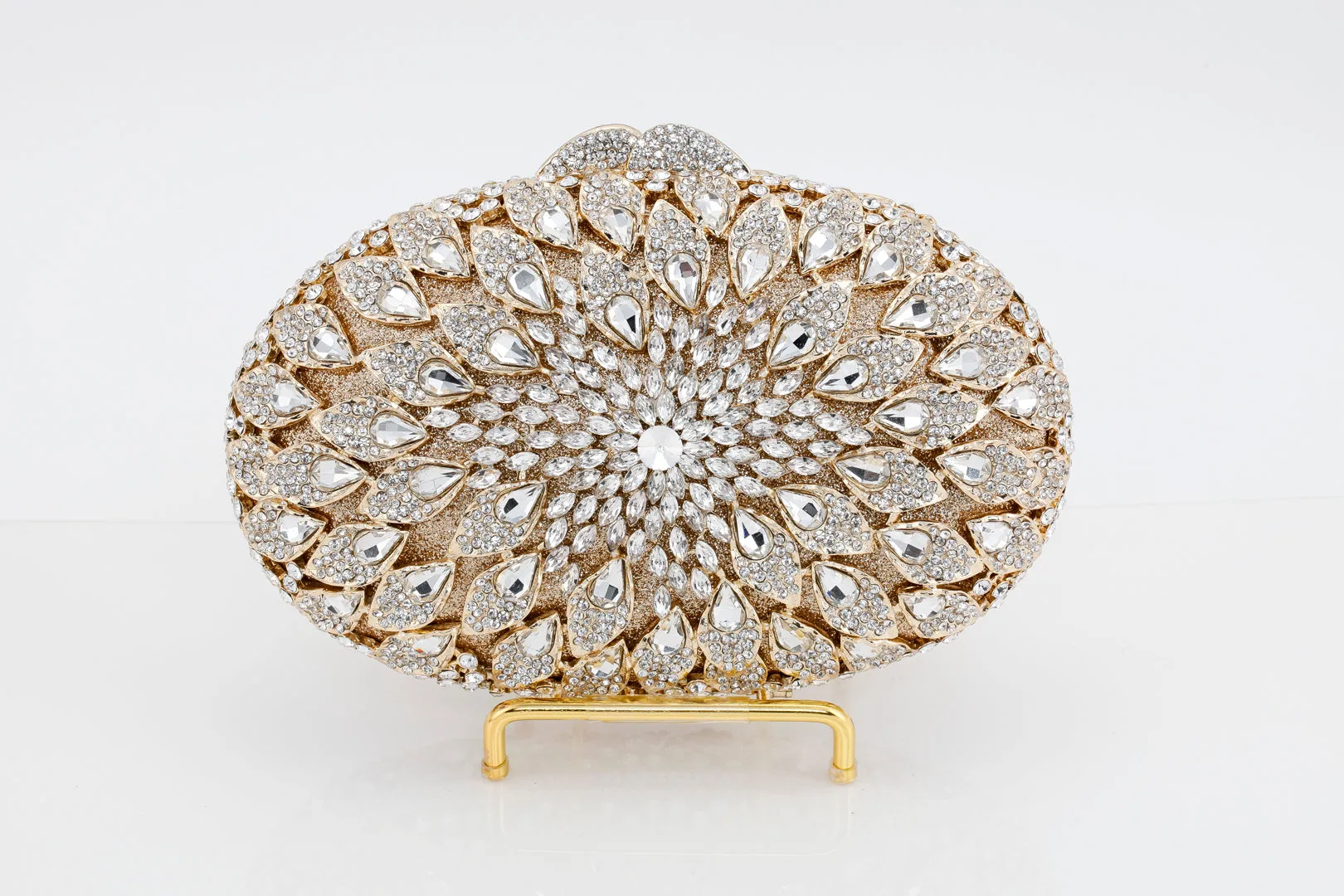 Gold and Diamond Oval Evening Bag