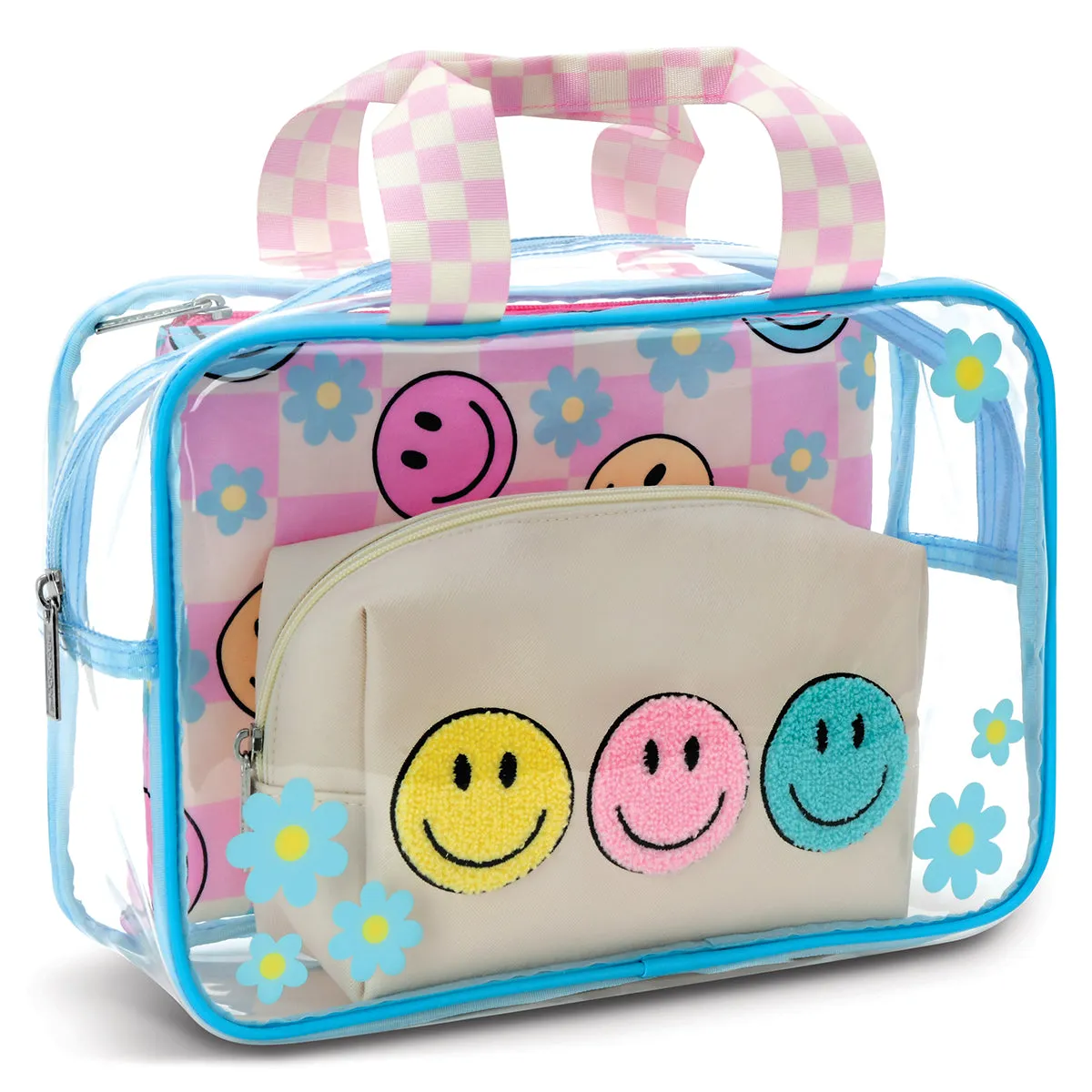 Iscream Happy Check Cosmetic Bag Trio