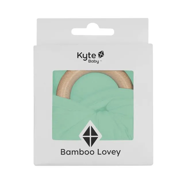 Kyte Baby Lovey with Removable Wooden Teething Ring in Wasabi