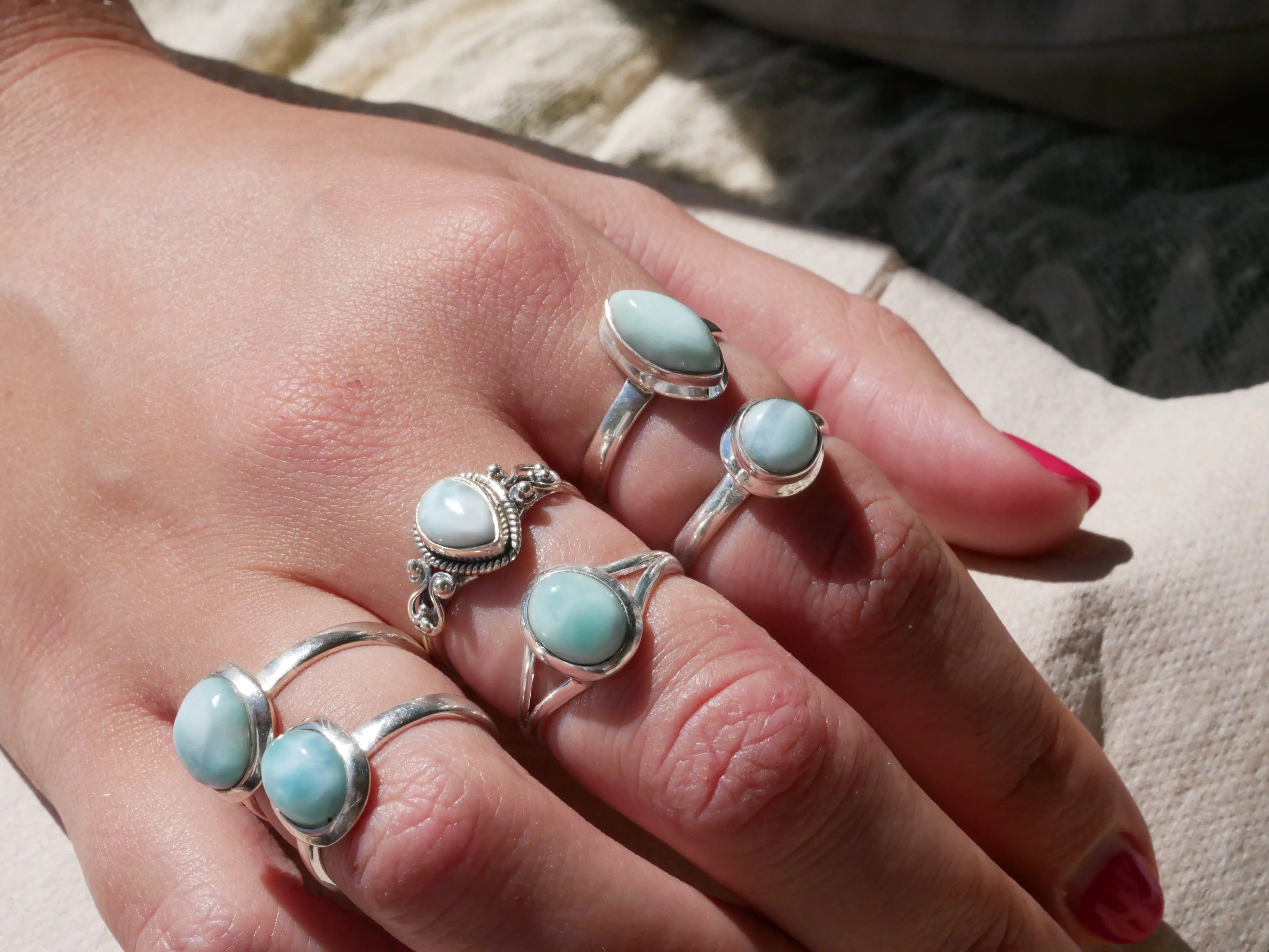 Larimar Ari Ring - Small Round