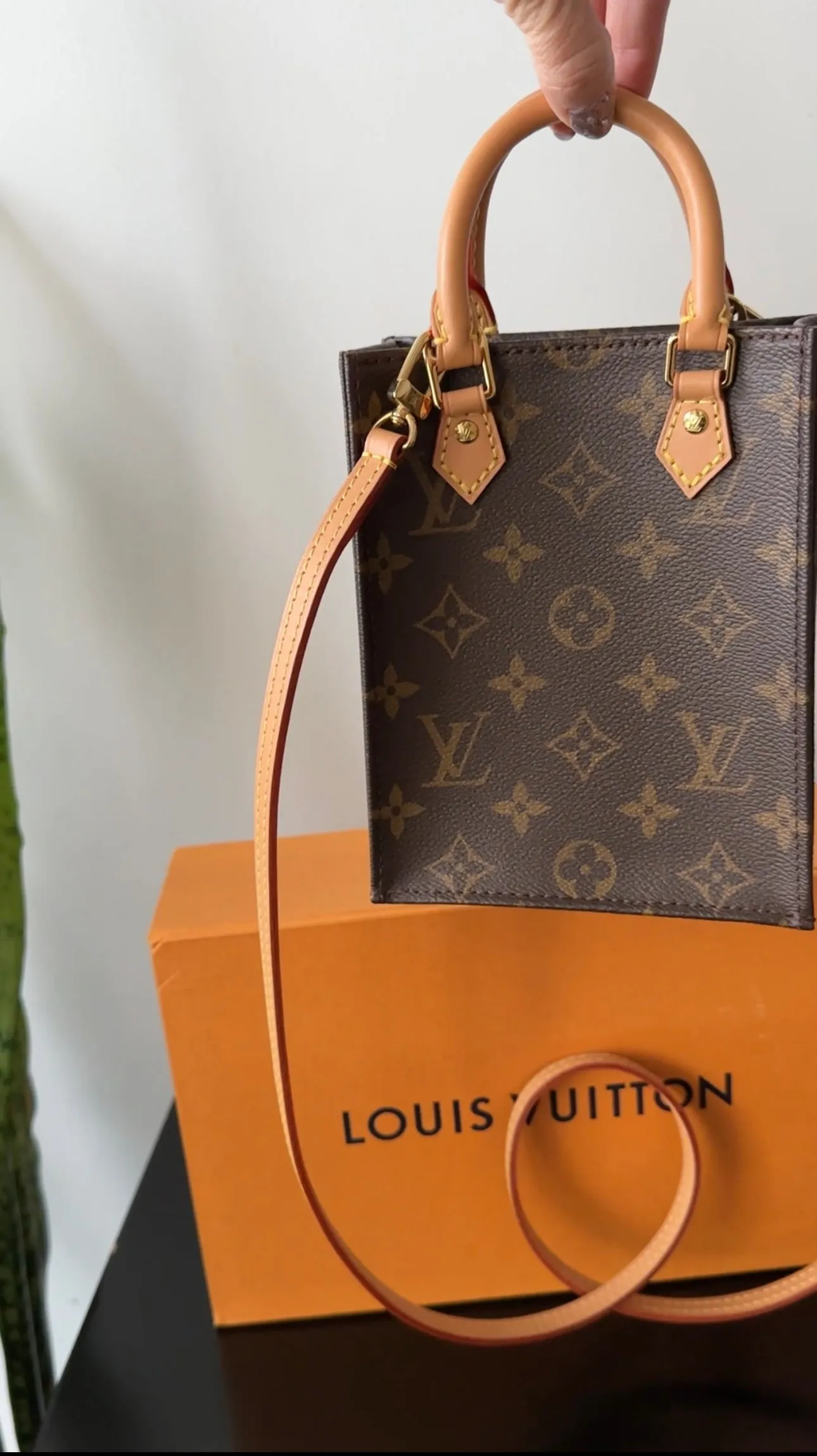 Louis Vuitton Brown Monogram Coated Canvas Sac Plat PM Two Way Bag