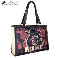 Montana West Wild West Print Canvas Tote