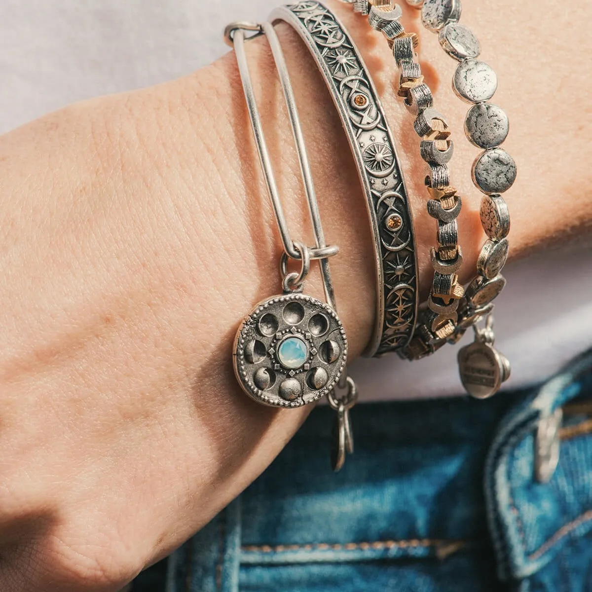 Moon   Star Beaded Bangle