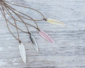 Mother of Pearl Feather Necklace