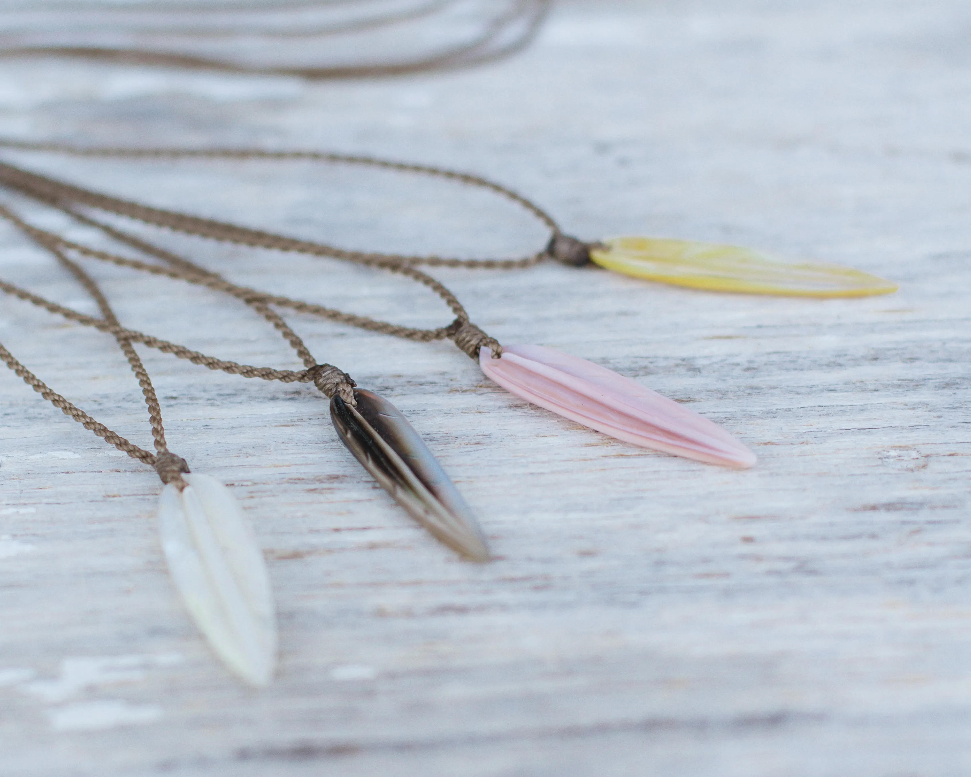 Mother of Pearl Feather Necklace