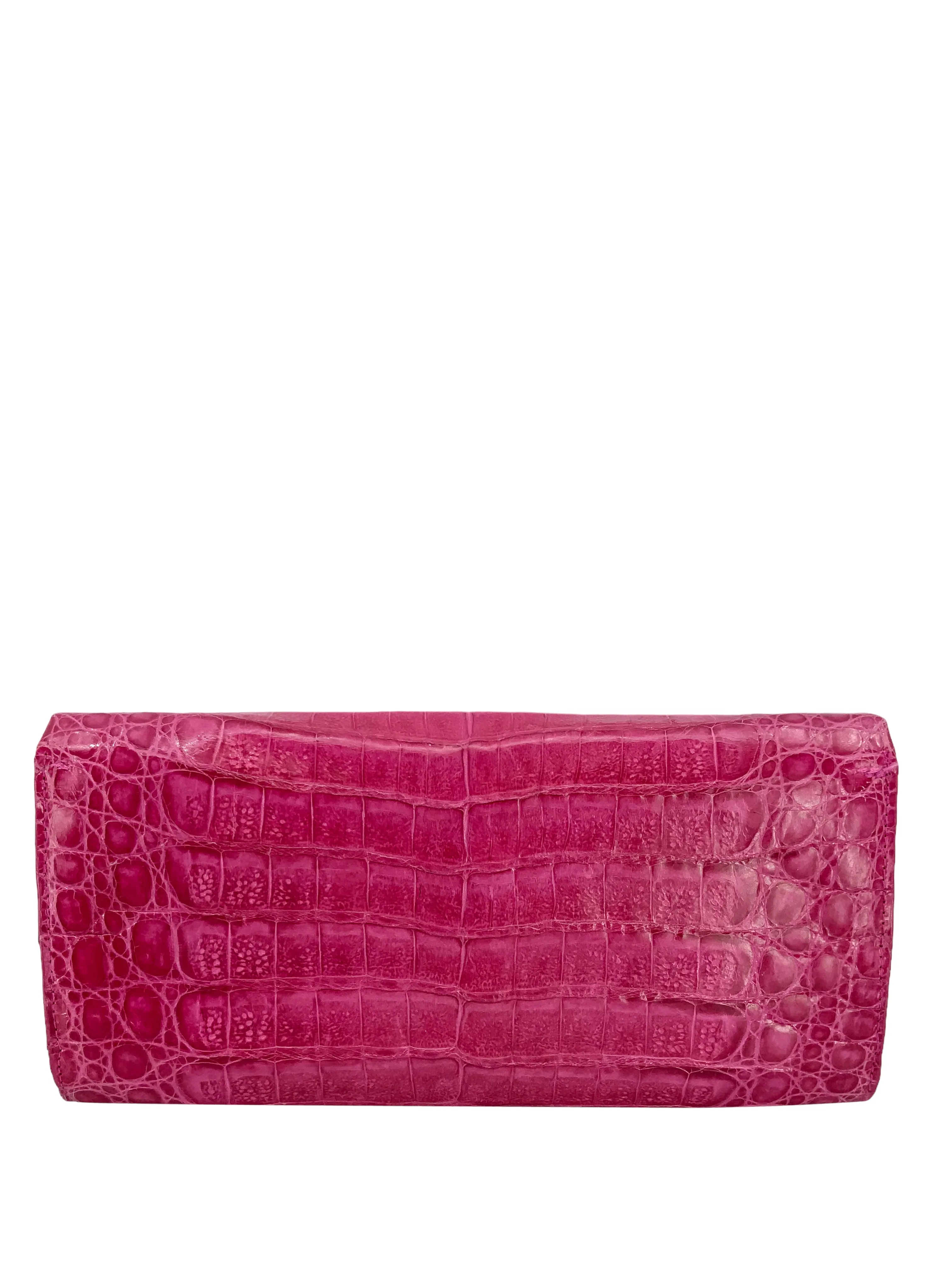 Nancy Gonzalez Crocodile Small Flap Clutch Bag