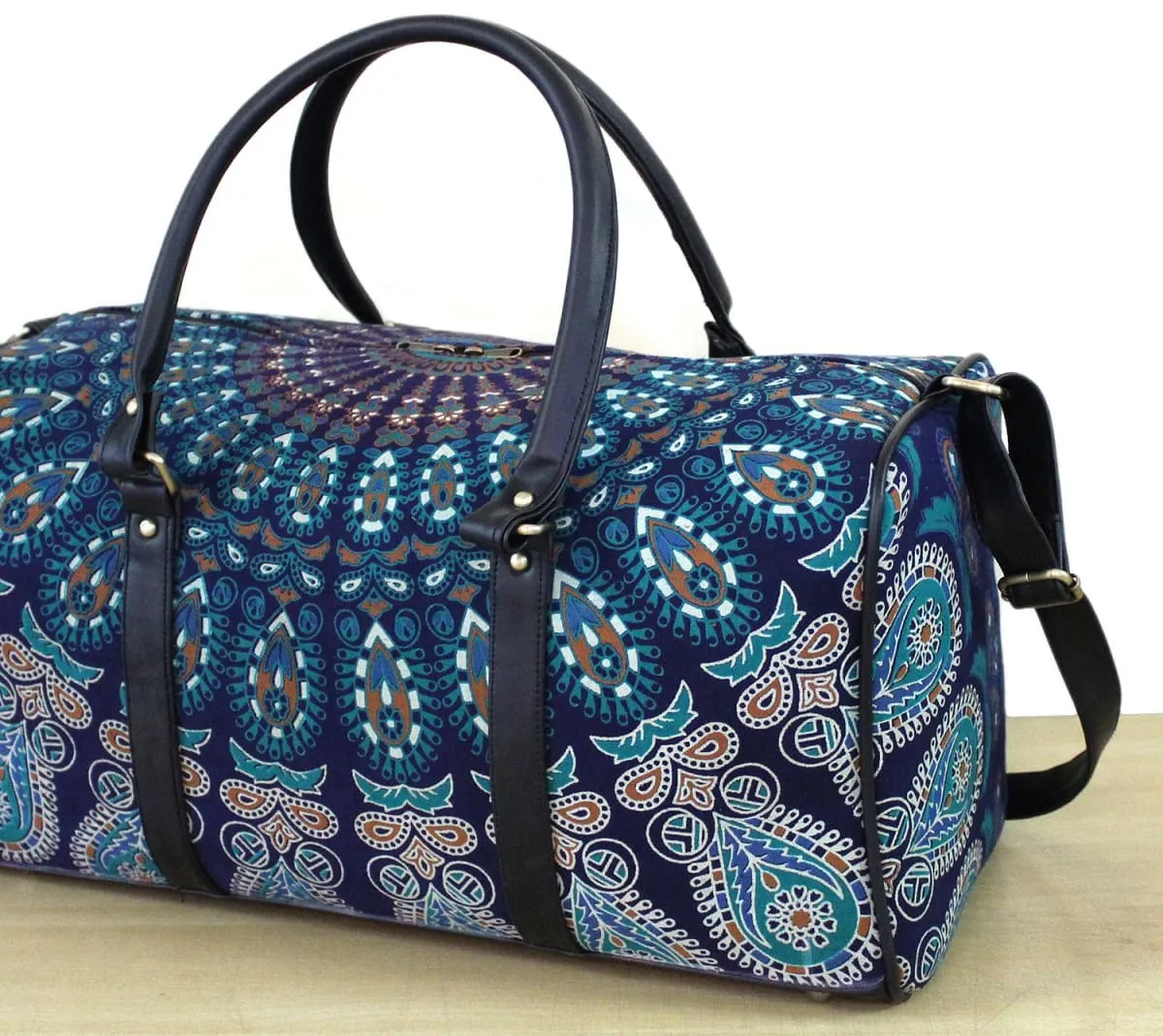 New Handmade Duffle Sports Gym Bag Unisex Man Aad Woman Travel Bags Cotton Fabric Mandala Handbags Throw