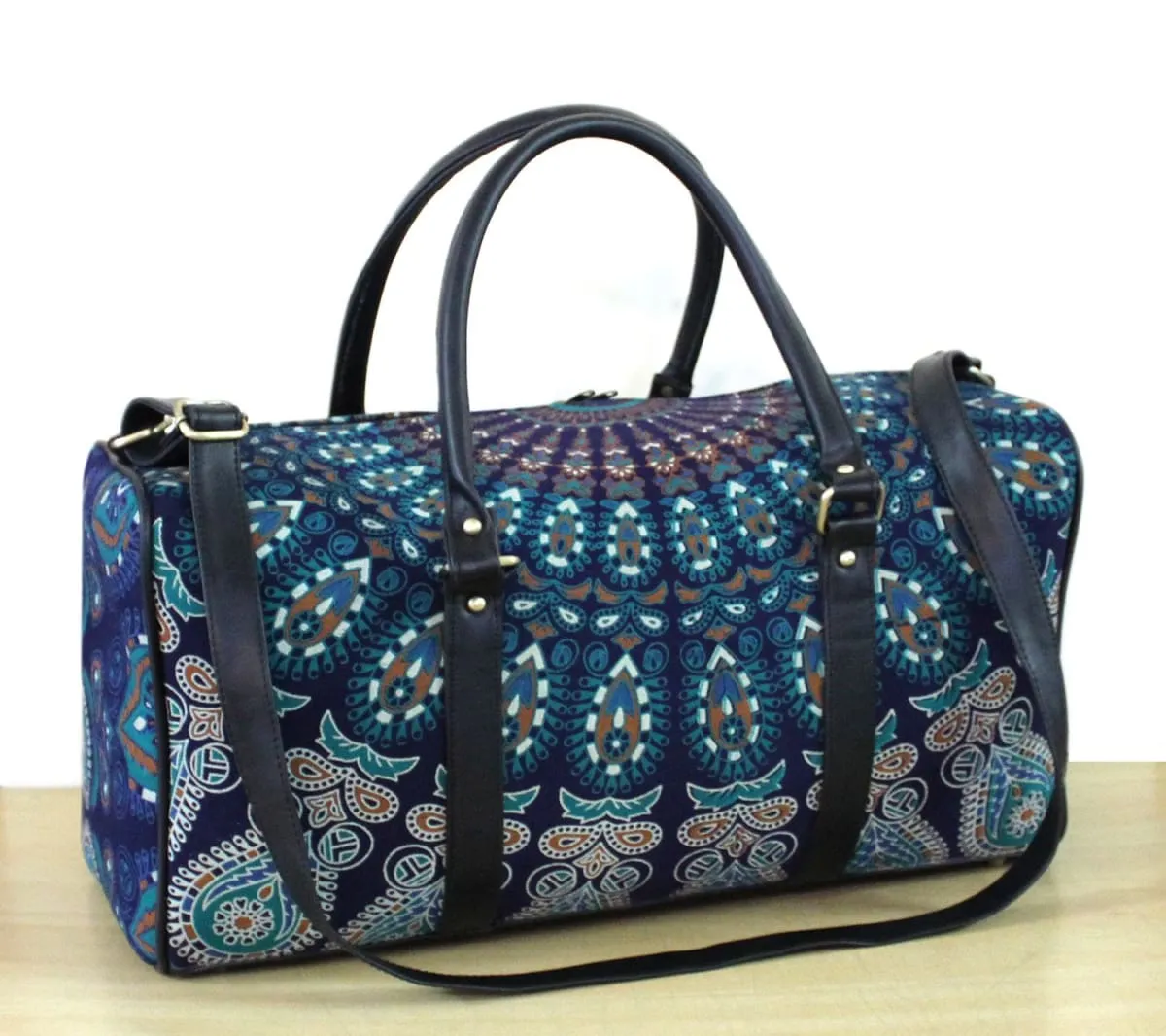 New Handmade Duffle Sports Gym Bag Unisex Man Aad Woman Travel Bags Cotton Fabric Mandala Handbags Throw