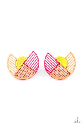 Paparazzi Accessories - Its Just an Expression - Pink Earrings