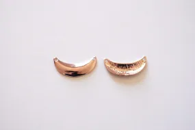 Pink Rose Wholesale Gold Crescent Moon Connector- Vermeil Rose Gold Half Moon Charm, Moon Connector Spacer, Half Circle Connector, Curved Bar, 330