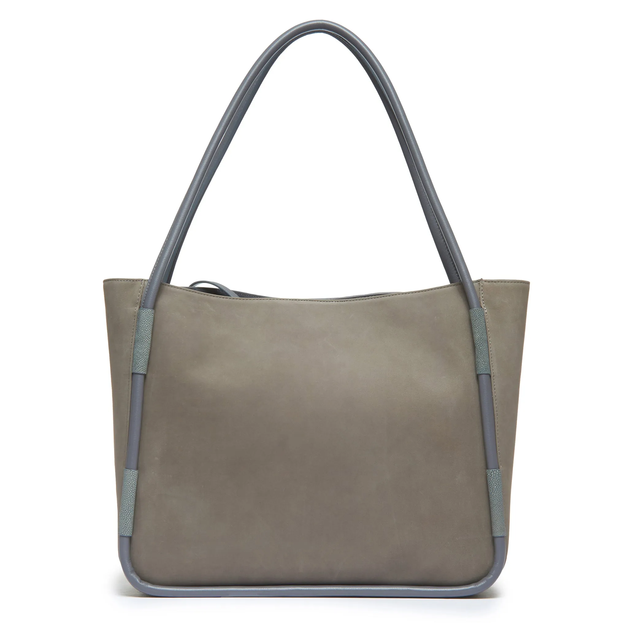 QUINN, Nubuck Tote With Shagreen Details