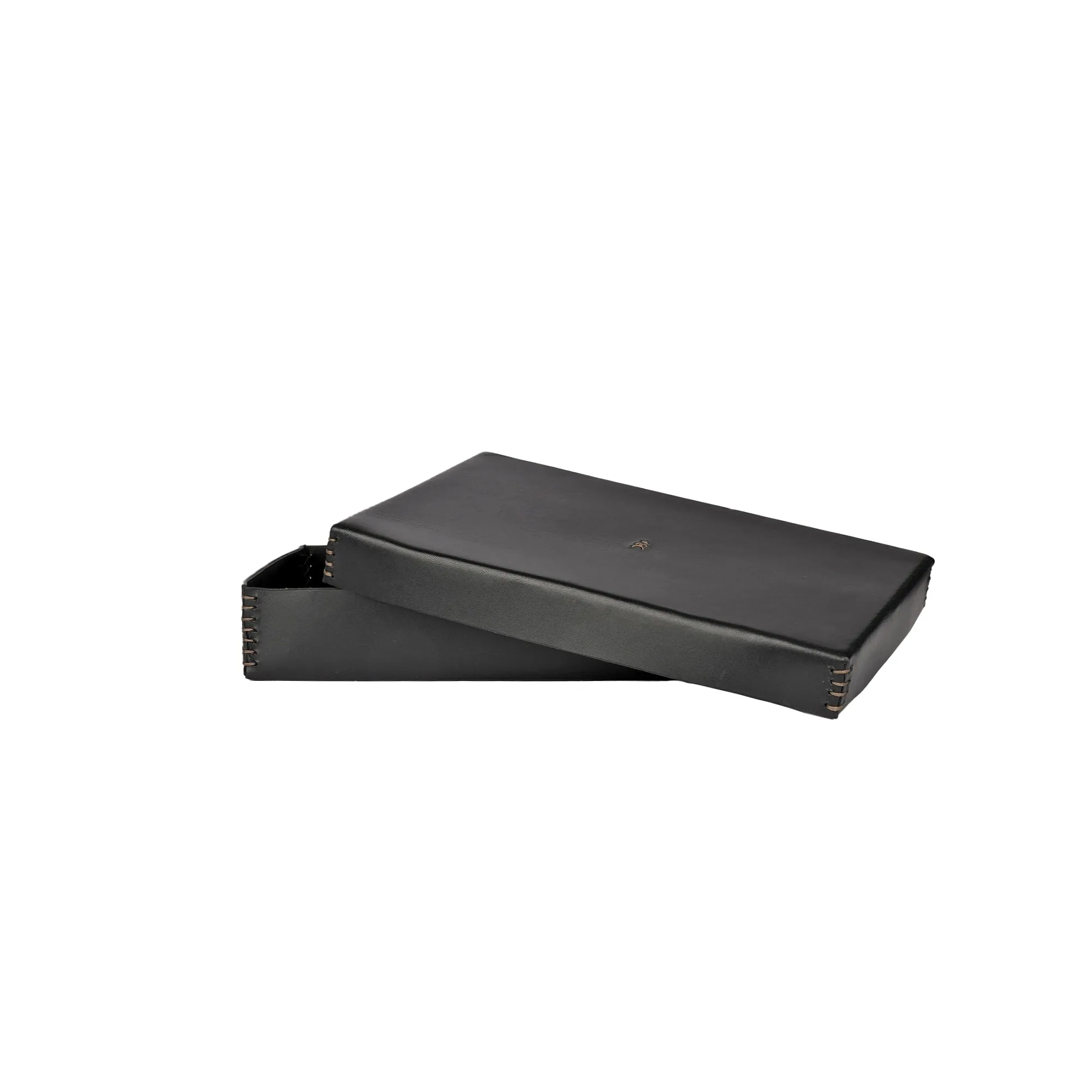 Rectangular Leather Box Dado Black