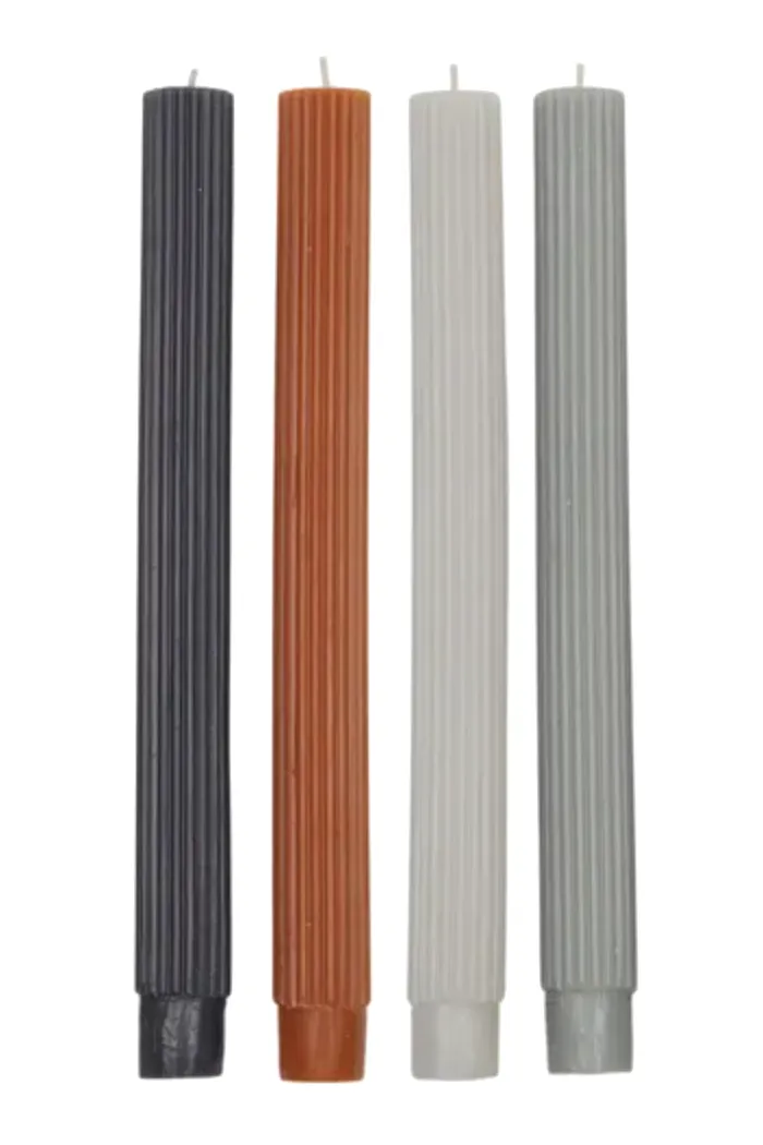 Ribbed Dinner Candles, Tall