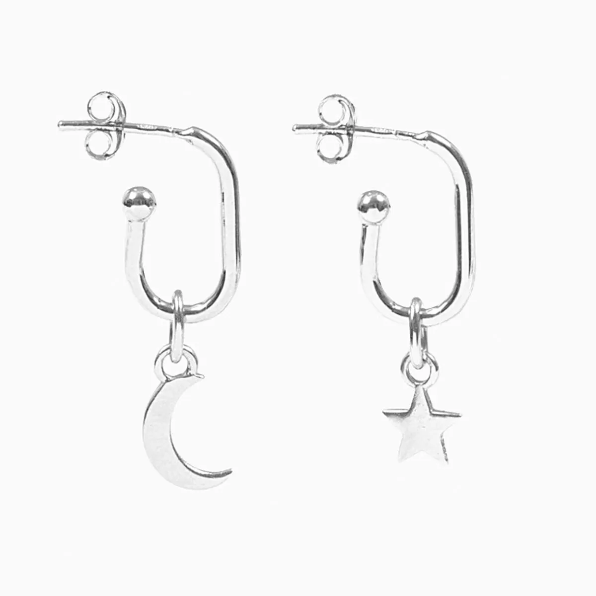 Roma Star & Crescent Moon Earrings (Silver)