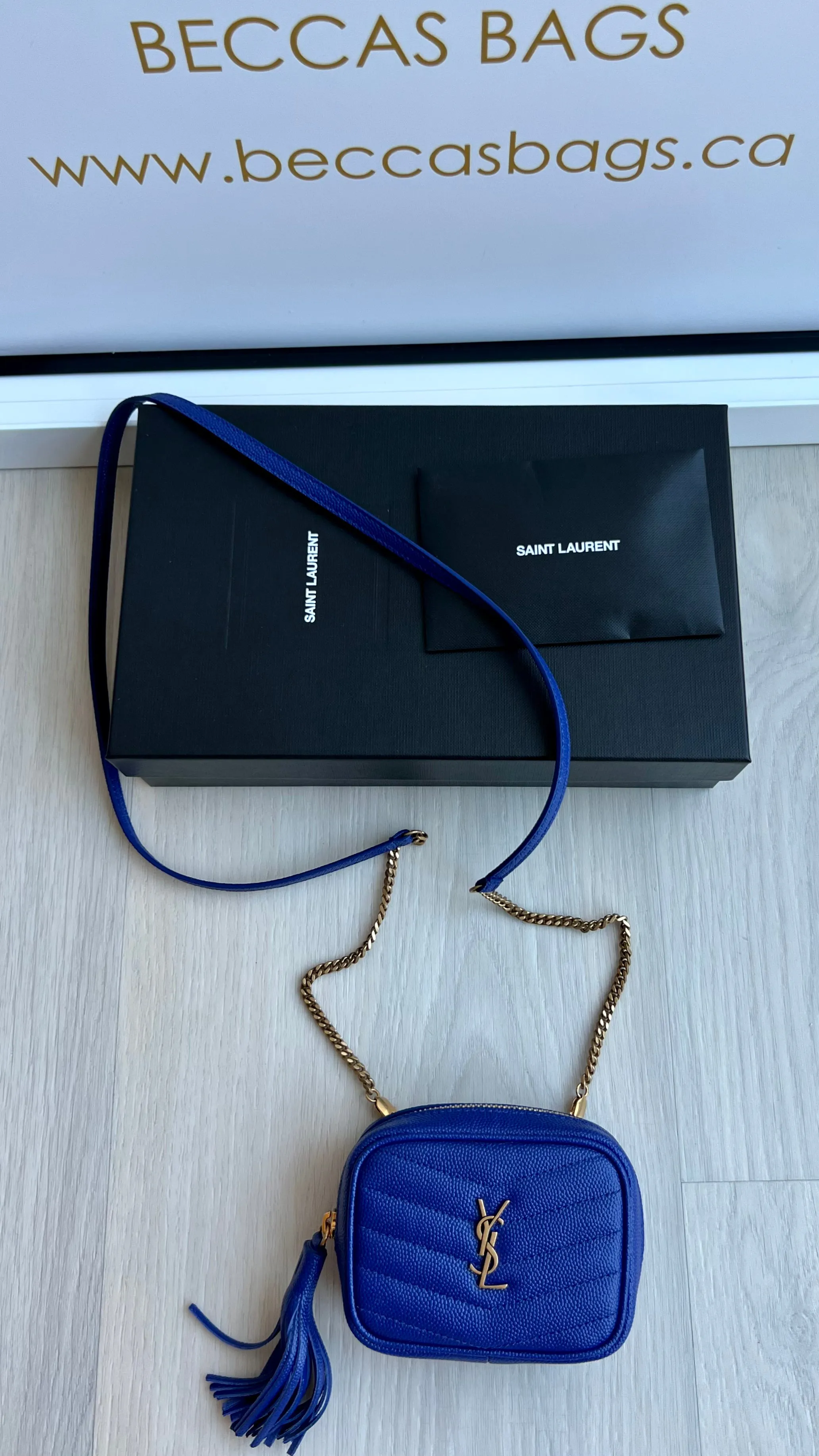 Saint Laurent Baby Lou Leather Shoulder Chain Wallet