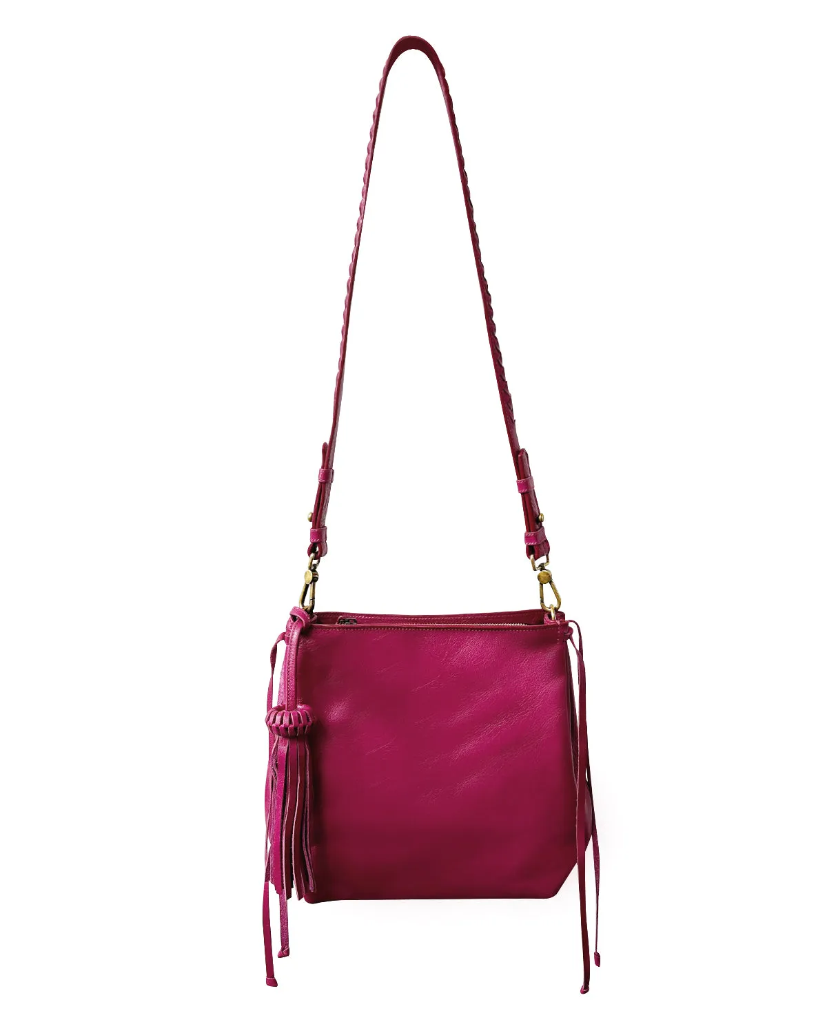 Shoulder Bag Bacalar Mini Fuchsia Leather