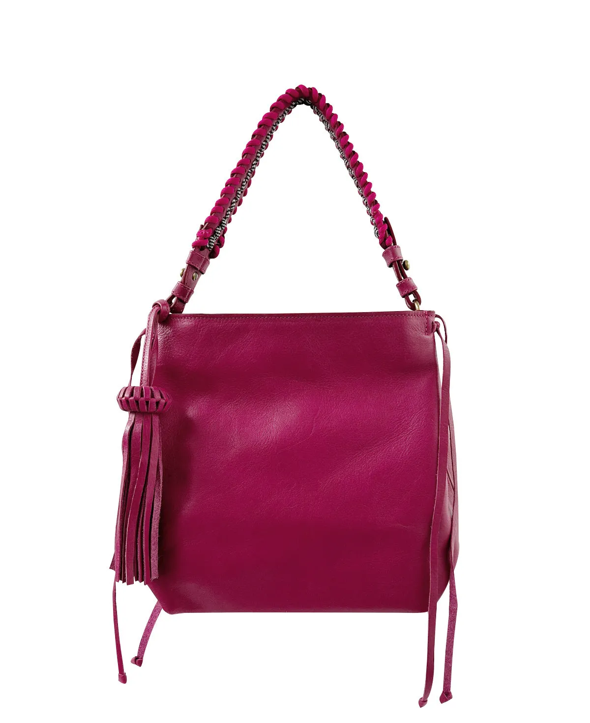 Shoulder Bag Bacalar Mini Fuchsia Leather