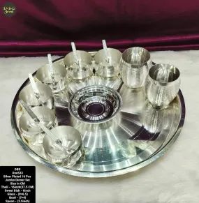 Silver Plated 16 Pcs Jumbo Dinner Thali Set -MK001JT