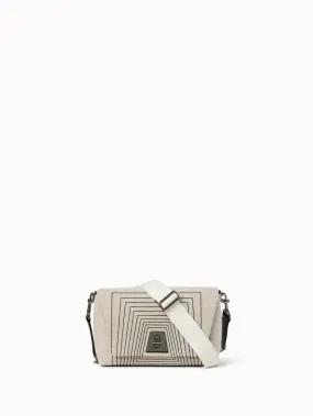 Small Anouk Day Bag mit Trapezoid Square Druck auf Canvas