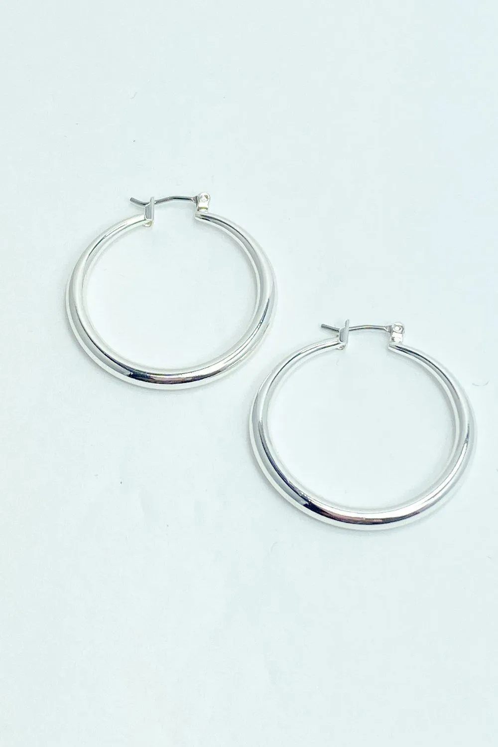 Small Round Silver Hoop Earrings