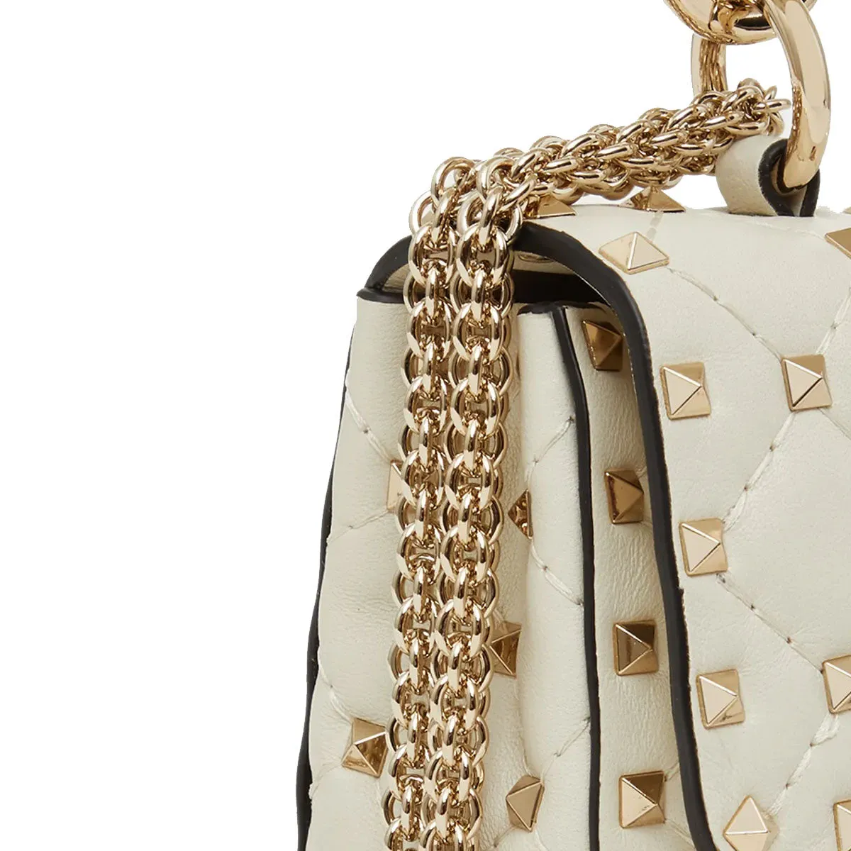 Spike Shoulder Bag Small, Ivory