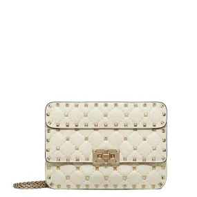 Spike Shoulder Bag Small, Ivory